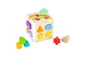 Zabawki dla niemowlat - Small Foot - Wooden Shape Sorter Cube Rainbow. - 11777