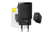 Telefon - Adapter i Ladowarka - Baseus Compact USB/USB Type C Fast Charger 20W 3A Power Delivery Quick Charge 3.0 Black (CCXJ-B01) - CCXJ-B01