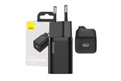 Telefon - Adapter i Ladowarka - Baseus Super Si Quick Charger 1C 25W (black) - CCSP020101