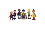 Figurki - Small Foot - Wooden Dollhouse Family with Wheelchair 6pcs. - 12396