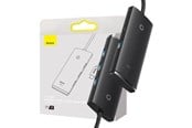 USB hub - Baseus Lite Series Hub 4in1 USB-C to 4x USB 3.0 + USB-C 1m (Black) USB hub - 4 - USB 3.0 - Czarny - WKQX030401