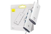 USB hub - Baseus Hub 4in1 Lite Series USB-C to 4x USB 3.0 + USB-C 2m (White) USB hub - 4 - USB 3.0 - Biały - WKQX030502