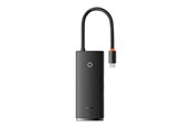 USB hub - Baseus Lite Series Hub 6w1 USB-C to 2x USB 3.0 + USB-C + HDMI + SD/TF (black) USB hub - 6 - USB 3.0 - Czarny - WKQX050001