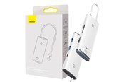 USB hub - Baseus Lite Series Hub 6w1 USB-C to 2x USB 3.0 + USB-C PD + HDMI + SD/TF (white) USB hub - 5 - USB 3.0 - Biały - WKQX050102