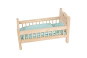 Lalka, mis i akcesoria - Small Foot - Wooden Doll Bed Natural with Bedding. 4ldg. - 9601
