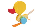 Zabawki dla niemowlat - Small Foot - Wooden Push Figure Duck Tina with Stick - 3357