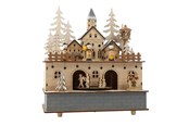Zabawki drewniane - Small Foot - Wooden Music Box Christmas Village with Light - 10543