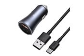 Telefon - Adapter i Ladowarka - Baseus  Golden Contactor Pro car charger USB + USB-C QC4.0+ PD SCP 40W (gray) - TZCCJD-0G