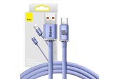 Kabel USB - Baseus Crystal Shine cable USB to USB-C 5A 1.2m (purple) - CAJY000405