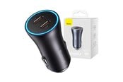 Telefon - Adapter i Ladowarka - Baseus Golden Contactor Pro car charger 2x USB-C 40W (Dark Gray) - CGJP000013