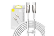 Kabel USB - Baseus USB-C cable for USB-C  Glimmer Series 100W 2m (White) - CADH000802
