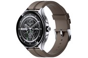Smartwatch, zegarek i opaska sportowa - Xiaomi Watch 2 Pro - Silver Case with Brown Leather Strap - BHR7216GL