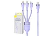Kabel USB - Baseus 3in1 USB-C cable  Flash Series 2 USB-C + micro USB + Lightning 100W 1.5m (purple) - CASS030205