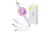 Kabel USB - Baseus Bright Mirror 3 USB 3-in-1 cable for micro USB / USB-C / Lightning 66W / 2A 1.1m (Purple) - CAMJ010105