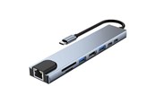 USB hub - Lippa 8-in-1 87W USB-C PD 4K HDMI & Ethernet Hub USB hub - 8 - LPGQ22H121