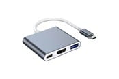 USB hub - Lippa 3-in-1 87W USB-C PD 4K HDMI Hub USB hub - 3 - USB 2.0 - Szary - LPGQ22H122