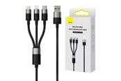 Kabel USB - Baseus 3in1 USB cable  StarSpeed Series USB-C + Micro + Lightning 3.5A 1.2m (Black) - CAXS000001
