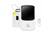 Powerbank - Baseus Powerbank Qpow PRO with cable USB-C 2xUSB 10000mAh 20W (White) Powerbank - Biały - 10000 mAh - PPQD060002
