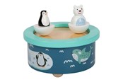 Muzyka - Small Foot - Wooden Music Box North Pole Wind Up - 11961