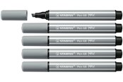 Przybory do pisania i rysowania - STABILO Pen 68 MAX - Felt-tip pen with thick chisel tip - Medium Cold Gray - 768/95