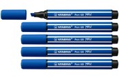 Przybory do pisania i rysowania - STABILO Pen 68 MAX - Fibre-tip Pen with Thick Chisel Tip - Dark Blue - 768/32