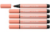 Przybory do pisania i rysowania - STABILO Pen 68 MAX - Fibre-tip Pen with Thick Chisel Tip - Apricot - 768/26