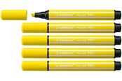 Artykuly szkolne - STABILO Pen 68 MAX - Felt-tip pen with thick chisel tip - lemon yellow - 768/24