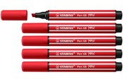 Przybory do pisania i rysowania - STABILO Pen 68 MAX - Fibre-tip Pen with Thick Chisel Tip - Carmine Red - 768/48