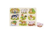 Puzzle - Goki Stud Puzzle Farm Animals with Sound Drewniany - 57895