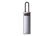 USB hub - Baseus Hub 8in1 Metal Gleam Series USB-C to 3x USB 3.0 + HDMI + USB-C PD + Ethernet RJ45 + microSD/SD USB hub - 7 - USB 3.0 - Szary - CAHUB-CV0G