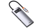 USB hub - Baseus Hub 4in1 Metal Gleam Series USB-C to USB 3.0 + USB 2.0 + HDMI + USB-C PD USB hub - 4 - USB 3.0 - Szary - CAHUB-CY0G