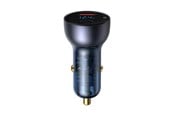 Telefon - Adapter i Ładowarka - Baseus Dual Quick Charger Car Charger Particular Digital Display QC+PPS 65W (grey) - CCKX-C0G