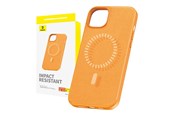 Telefon - Pokrowiec i etui - Baseus Magnetic Phone Case for iPhone 15 Plus  Fauxther Series (Orange) - P60157305713-02