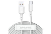Kabel USB - Baseus Simple Wisdom Data Cable Kit USB to Type-C 5A (2PCS/Set）1.5m White - TZCATZJ-02