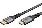 Kabel wyswietlacza - Pro Displayport 1.2 - HDMI 2.0 Sleeved - 5m - Black - DP1.2HDMI20BB5