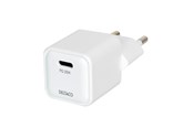 Telefon - Adapter i Ladowarka - Deltaco USB-C mini wall charger 1x USB-C PD 20 W white - USBC-AC150