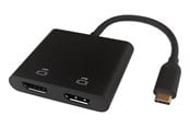 USB hub - Deltaco USB-C MST HUB 2x 4K/60Hz HDMI x 2 black 0.1m USB hub - 4 - Czarny - USBC-2HDMI