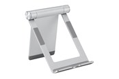Telefon - Inne akcesoria - Deltaco Foldable phone/tablet stand in aluminum non-slip universal adjustable silver - ARM-0516