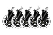Fotel gamingowy - Deltaco 3" Universal Rubber Caster - Czarny - GAM-157