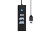USB hub - ORICO Hub Adapter USB to 2x USB 3.0 + USB-C 5 Gbps 0.15m (Black) USB hub - 3 - USB 3.0 - Czarny - PWC2U-U3-015-BK-EP