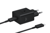 Telefon - Adapter i Ladowarka - Samsung 45W USB-C Power Adapter (incl. cable) - Black - EP-T4511XBEGEU