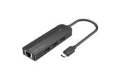 USB hub - Vention USB-C to USB 2.0*3/RJ45/Micro-B HUB 0.15M Black ABS Type USB hub - 5 - USB 2.0 - Czarny - TGOBB