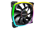 Wentylator obudowy - Montech AX140 PWM BK - Wentylator obudowy - 140mm - Czarny ze światłem RGB - 28 dBA - AX140 PWM BK