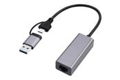 Adapter Sieciowy (karta sieciowa, serwer druku, itp.) - Gembird Cablexpert A-USB3AC-LAN-01 USB 3.1 + type-C Gigabit network adapter space grey - A-USB3AC-LAN-01