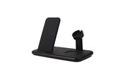 Telefon - Adapter i Ladowarka - GEAR Wireless Tripple QI Charger USB-C Port 20W tot. Black Mobile/Watch/Airpods - 665102