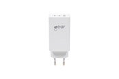 Telefon - Adapter i Ladowarka - GEAR Charger GAN 220V 2xUSB-C + 1xUSB-A PD 45W + 18W + 3A (total 65W) White - 665088