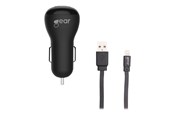 Telefon - Adapter i Ladowarka - GEAR Charger 12V 1xUSB 1A Black Lightning Cable 1m MFI - 665008