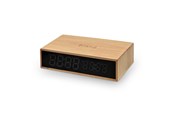 Telefon - Adapter i Ladowarka - Mikamax Bamboo Wireless Charger Clock - 05103