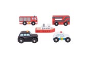 Zabawki drewniane - Bigjigs Wooden Vehicles 5pcs. - BJT064