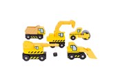 Zabawki drewniane - Bigjigs Wooden Work Vehicles 5pcs. - BJT065